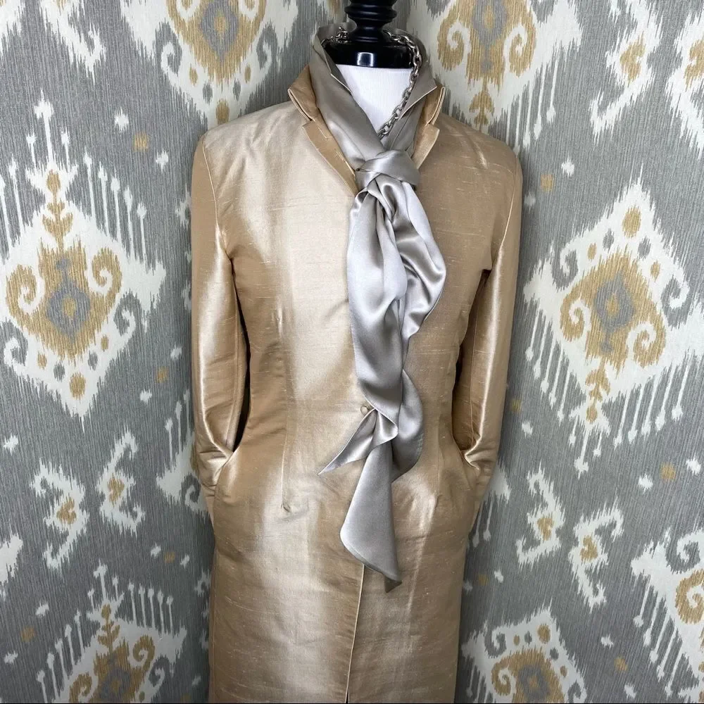 Ralph Lauren Golden Silk Dupioni Nehru Tunic Cocktail Jacket - Picture 16 of 16